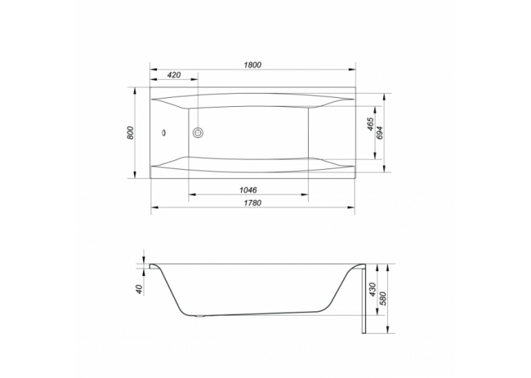 Ванна Cersanit VIRGO 180 x 80 прямоугольная AZBR1000463350