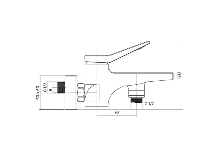 Смеситель для ванны и душа Cersanit CROMO, S951-011