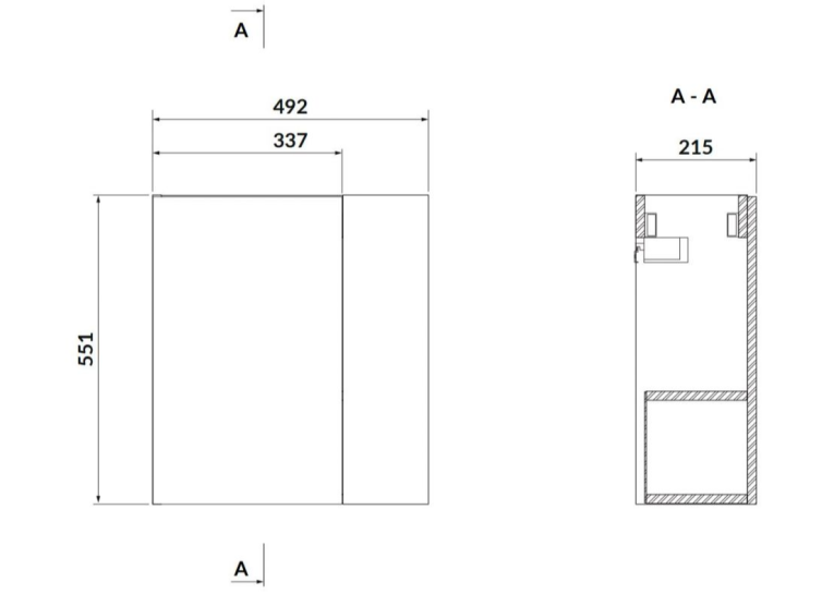 Шафка для раковини Cersanit LARGA 50x22, біла S932-110-DSM+Раковина Cersanit LARGA 50х22см, меблева біла EW K677-005, S932-110-DSM+K677-005
