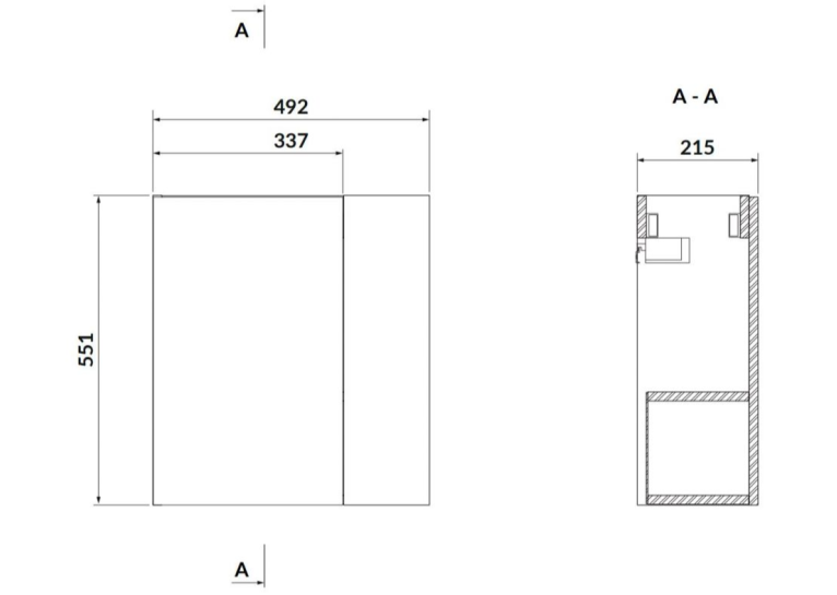 Шафка для раковини Cersanit LARGA 50x22, біла S932-110-DSM+Раковина Cersanit LARGA 50х22см, меблева біла EW K677-005, S932-110-DSM+K677-005