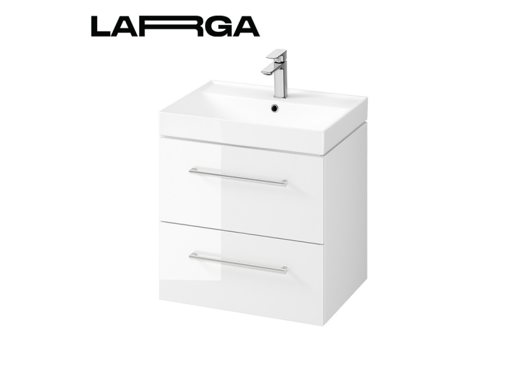 Шкафчик для раковины Cersanit LARGA 60x57 см, белая S932-070+Раковина Cersanit LARGA 60см, мебельная белая K120-009