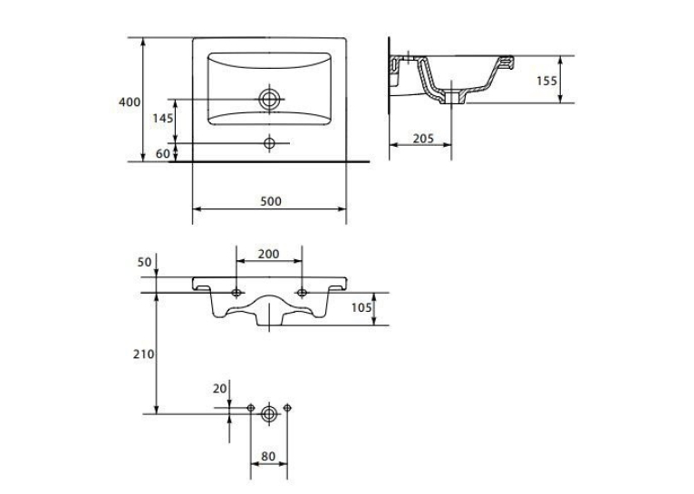  Меблева раковина Cersanit COMO 50 CCWF1000793618