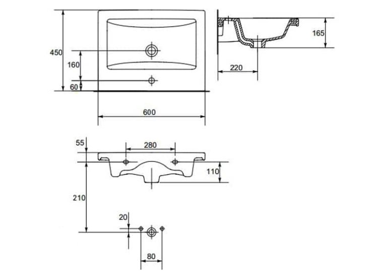  Меблева раковина Cersanit COMO 60 CCWF1000803618