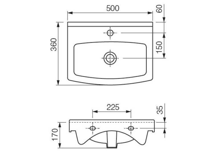 Мебельная раковина CERSANIA NEW 50 K11-0163